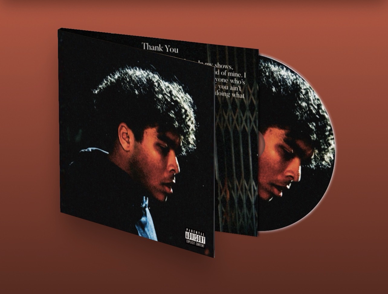 The Light Skin Francis CD — the softpack case open at an angle with the printed disc showing the cover art, on a rust-brown backdrop